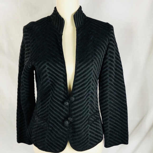 Brenda French Jackets & Blazers - 💼 Brenda French Rap Black Textured  Jacket 2